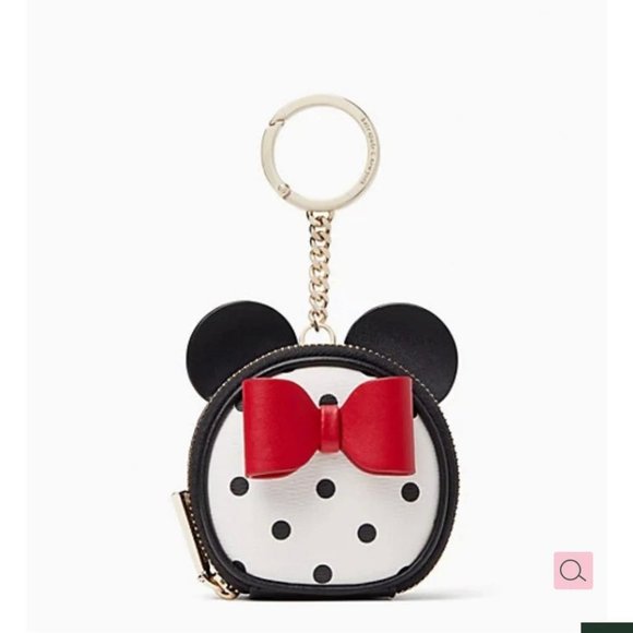 Kate Spade New York x Minnie Mouse Keychain/Bag Charm Black & White - Picture 1 of 4
